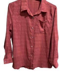 Women’s Button Up Shirt Long Sleeve Size XL Mauve Pink